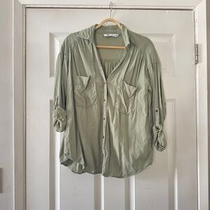 Zara Khaki Green Shirt